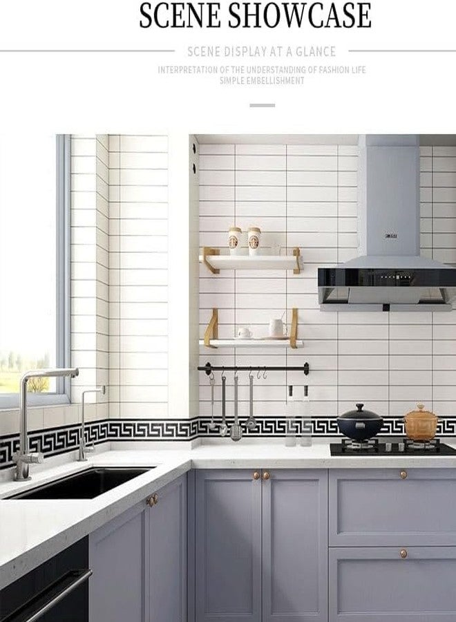 SKOFRI Wallpaper Border Stickers Modern Wall Covering Border Sticker Peel and Stick PVC Border Backsplash Self-Adhesive Border Decorative Tile Stickers Kitchen Cabinet Toilet Border(10M*10CM) - Image 5